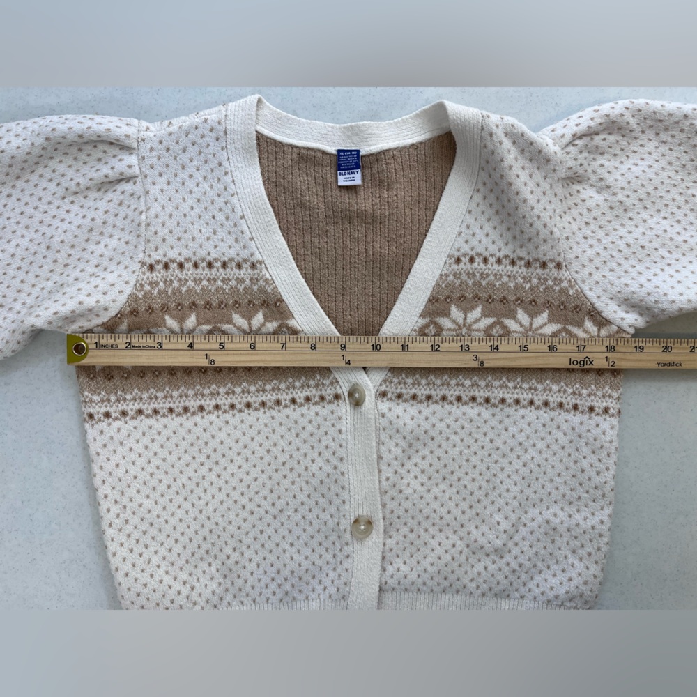 Old Navy Women’s Cream Winter Theme Cardigan Sweater. Size XL (14-16) - Picture 8 of 11
